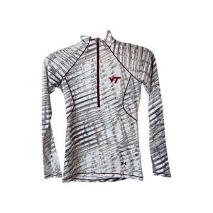 Under Armour VT Hokies HeatGear Fitted‎ Gray Pullover Top XS Long Sleeve